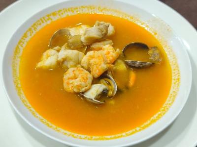 Sopa de pescado y marisco de Burela