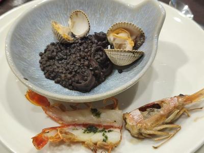 Lentejas caviar con delicias del Cantábrico